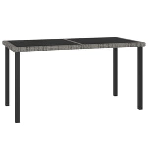 Table à dîner de jardin Gris 140x70x73 cm Résine tressée