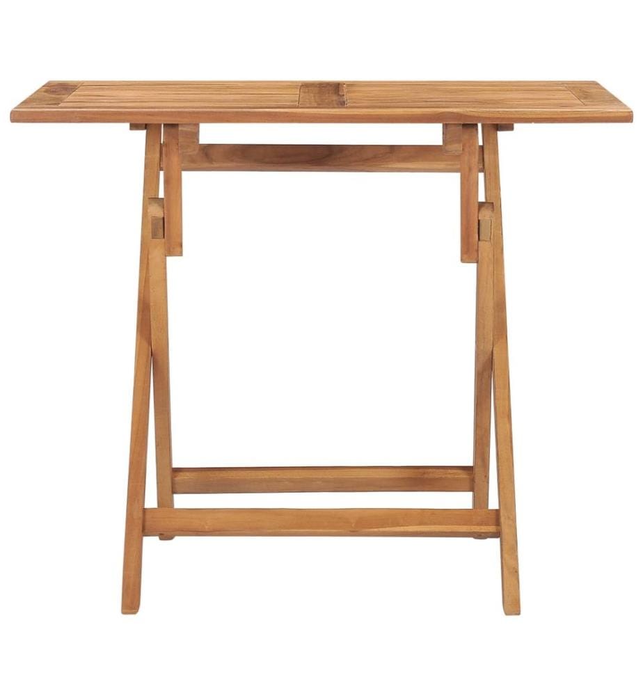 Klappbarer Garten-Esstisch 90x60x75 cm Massivholz Teak