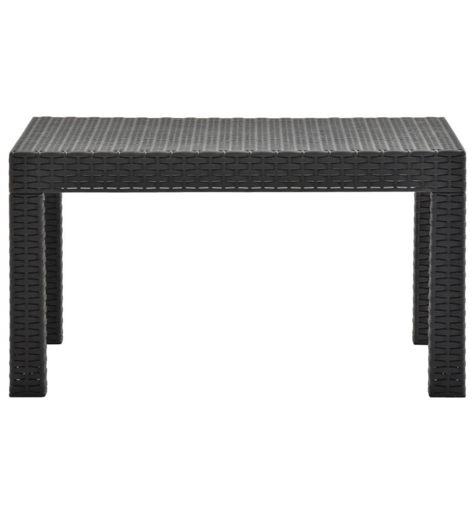 Gartentisch Anthrazit 58x58x41 cm PP Rattan