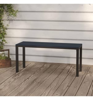 Gartenbank 110 cm Stahl und WPC Schwarz
