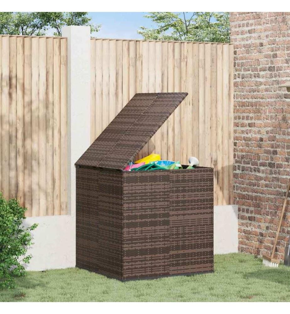 Garten-Kissenbox PE Rattan 100x97,5x104 cm Braun