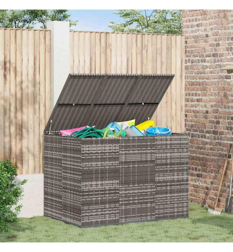Garten-Kissenbox PE Rattan 145x100x103 cm Grau