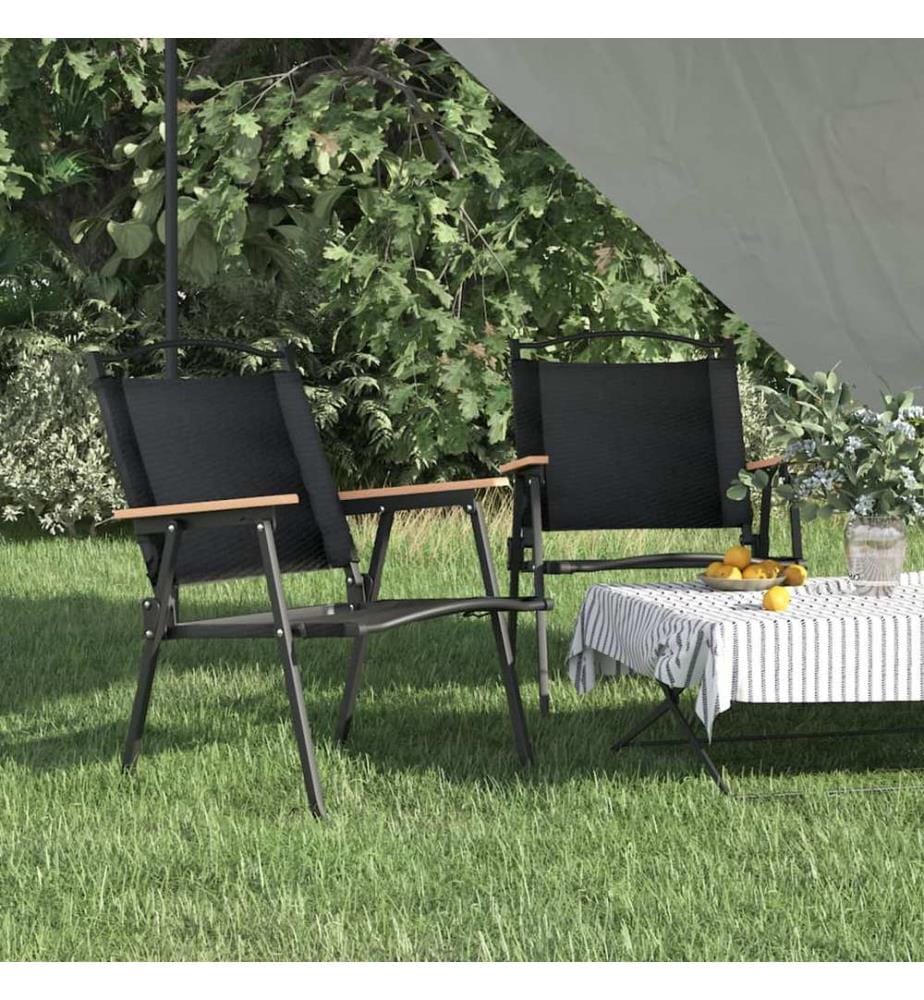Campingstühle 2 Stk. Schwarz 54x55x78 cm Oxford-Gewebe