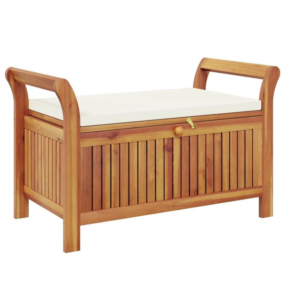 Banc de rangement de jardin avec coussin 91 cm Bois d'acacia