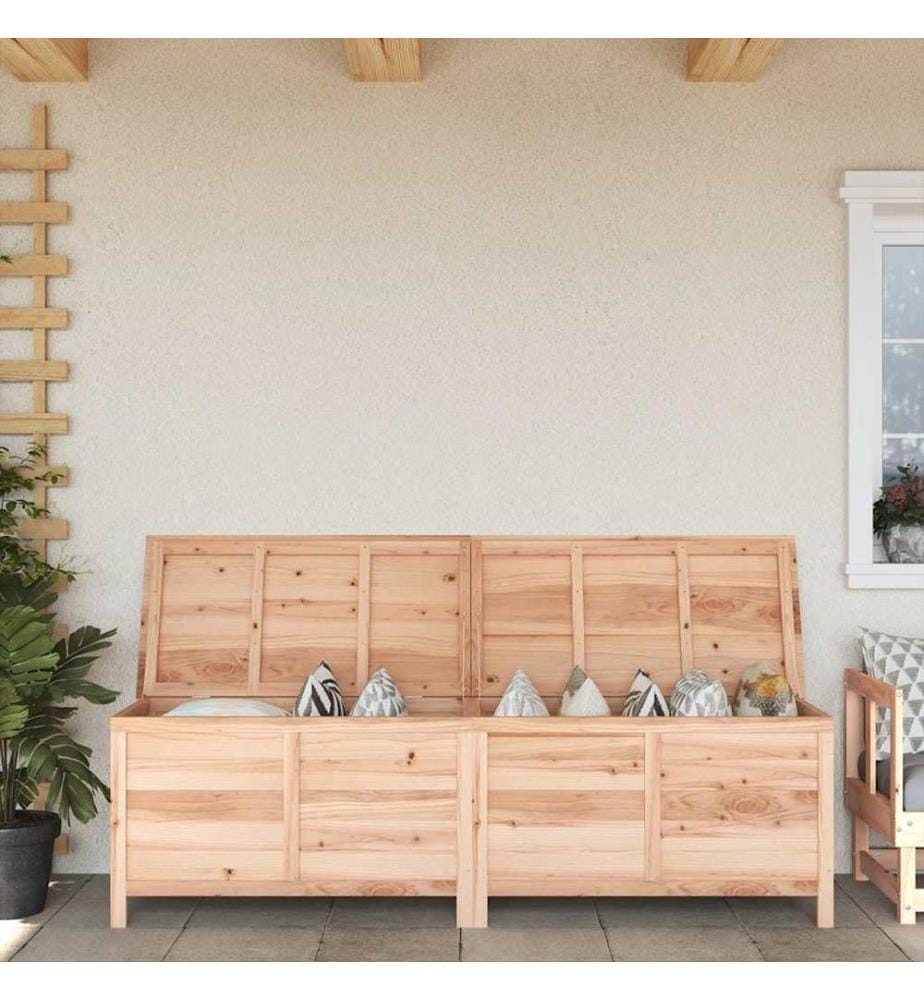 Boîte de rangement de jardin 198,5x50x56,5 cm bois massif sapin