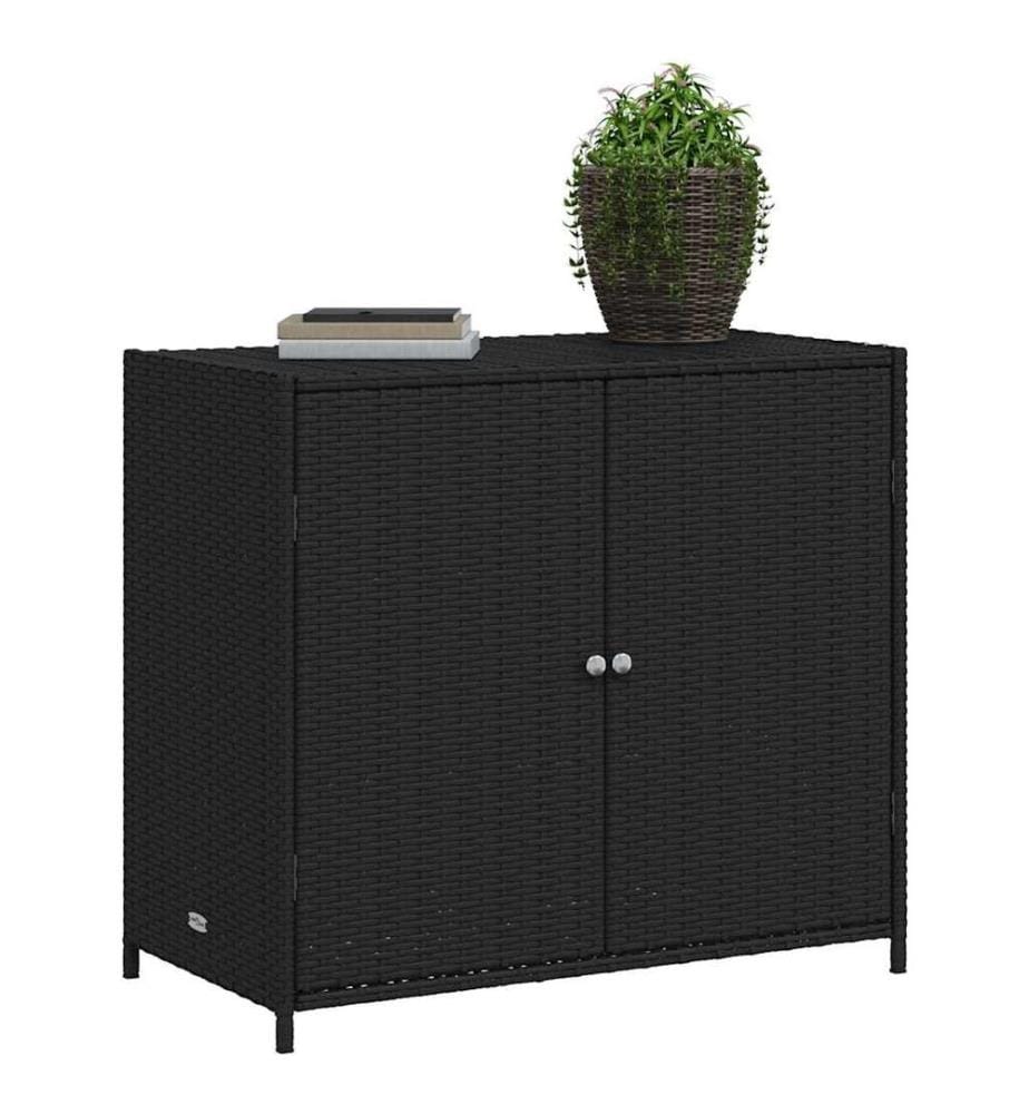 Gartenschrank Schwarz 83x45x76 cm Poly Rattan
