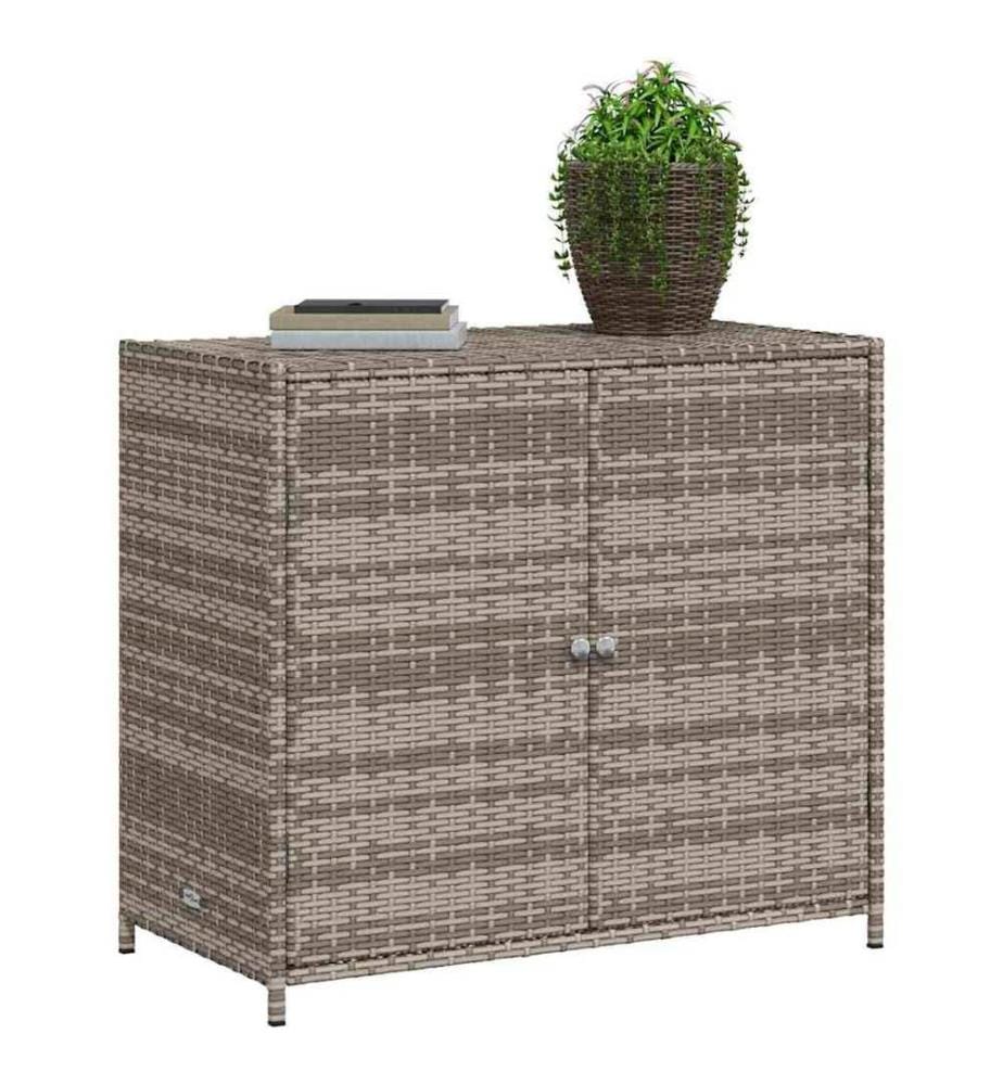 Gartenschrank Grau 83x45x76 cm Poly Rattan