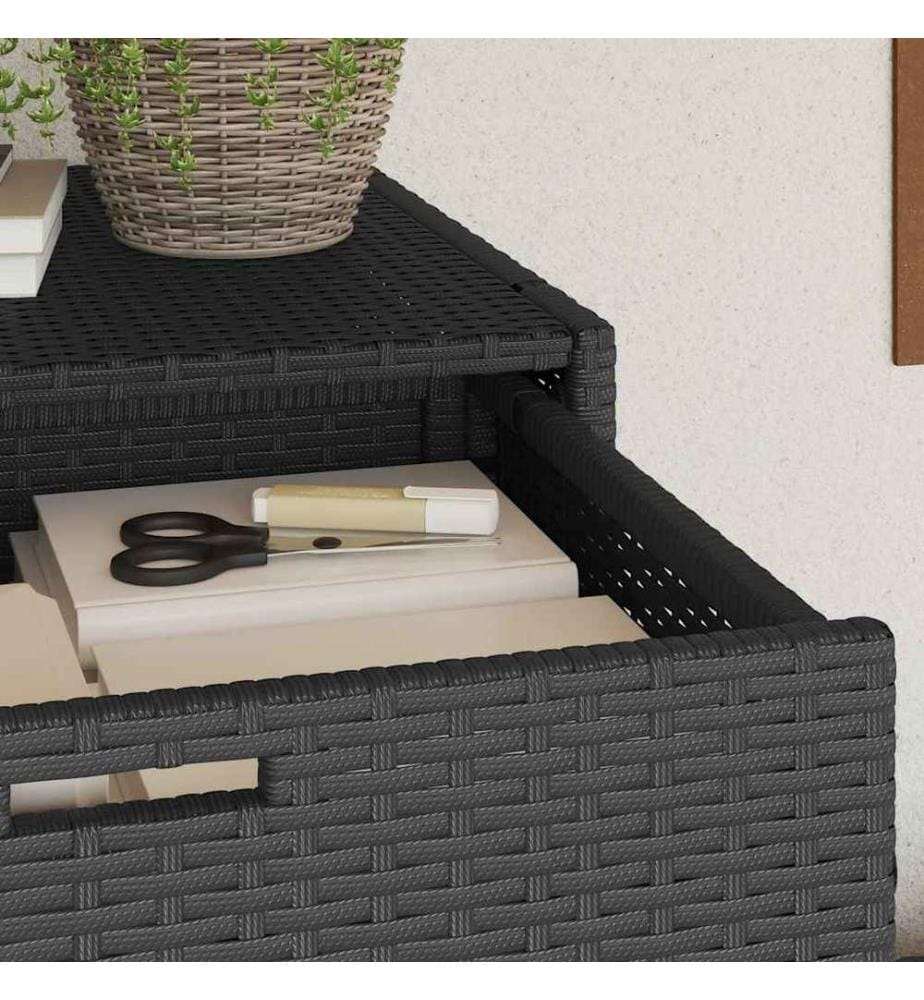 Gartenschrank Schwarz 105x55x113 cm Poly Rattan
