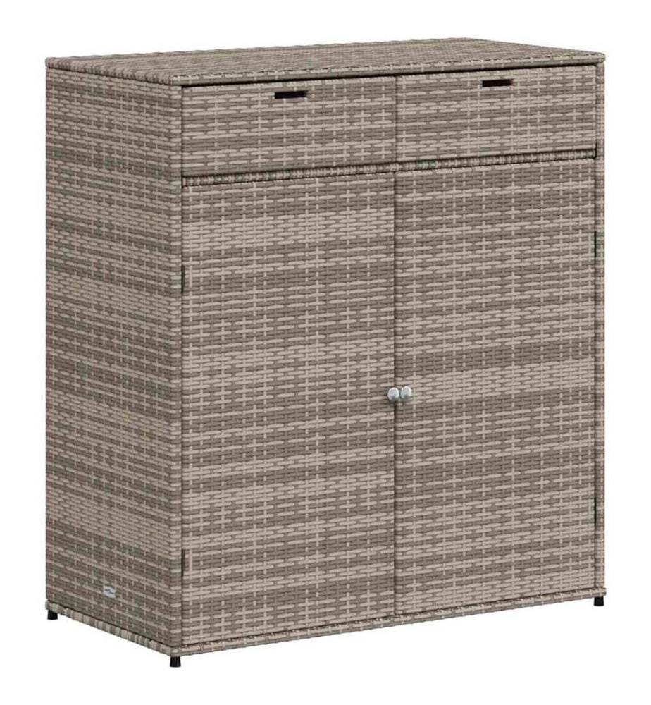 Gartenschrank Grau 105x55x113 cm Poly Rattan