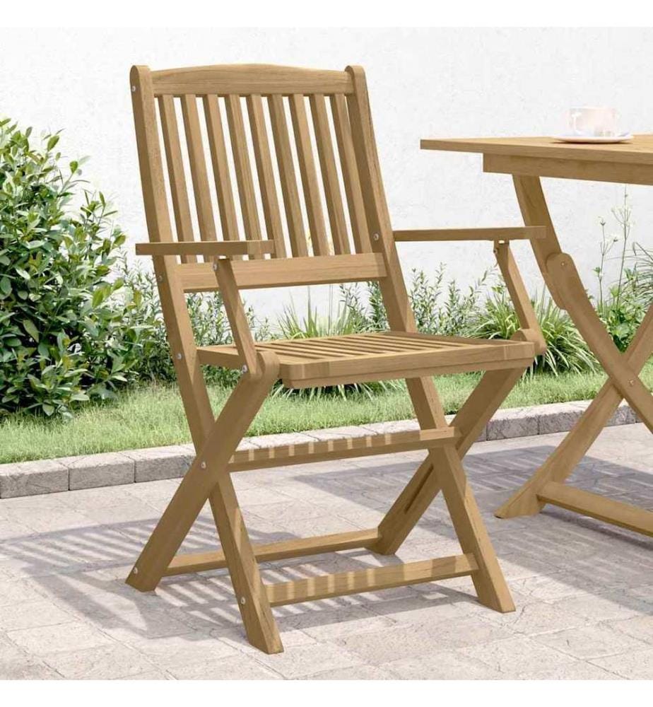 Chaises pliables de jardin lot de 4 bois massif d'acacia