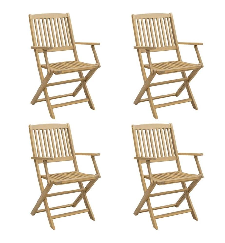 Chaises pliables de jardin lot de 4 bois massif d'acacia