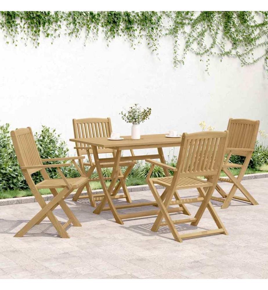 Chaises pliables de jardin lot de 4 bois massif d'acacia