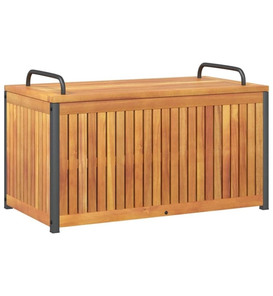 Boîte à coussins d'extérieur bois d'acacia solide et acier