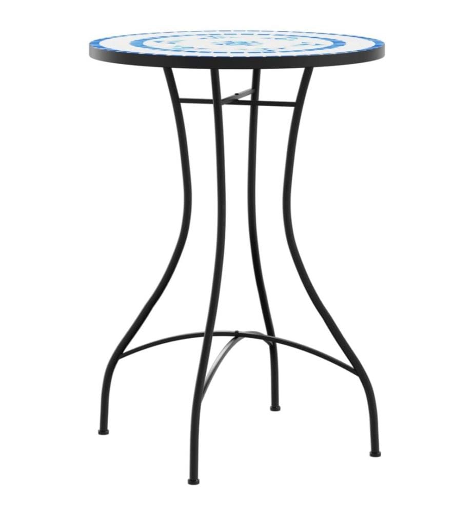 Mosaik-Bistrotisch Blau und Weiss Ø50x70 cm Keramik