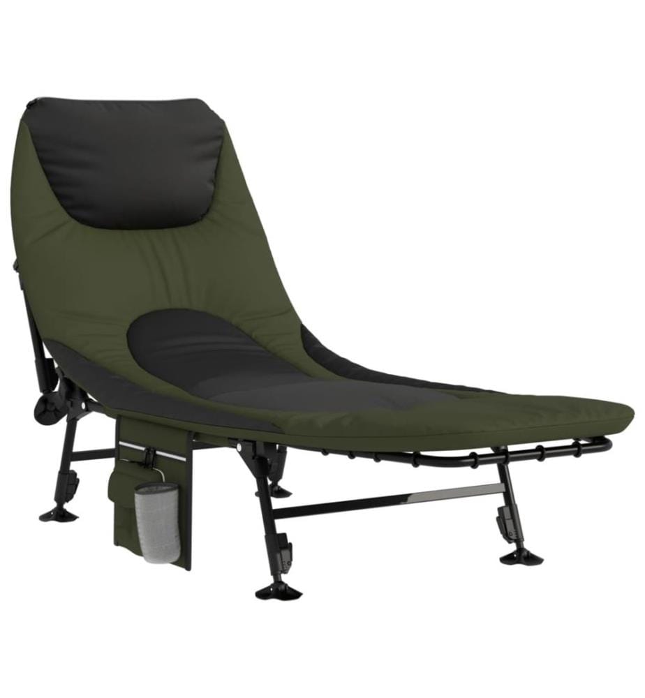 Lit de pêche avec pieds à boue réglables pliable vert