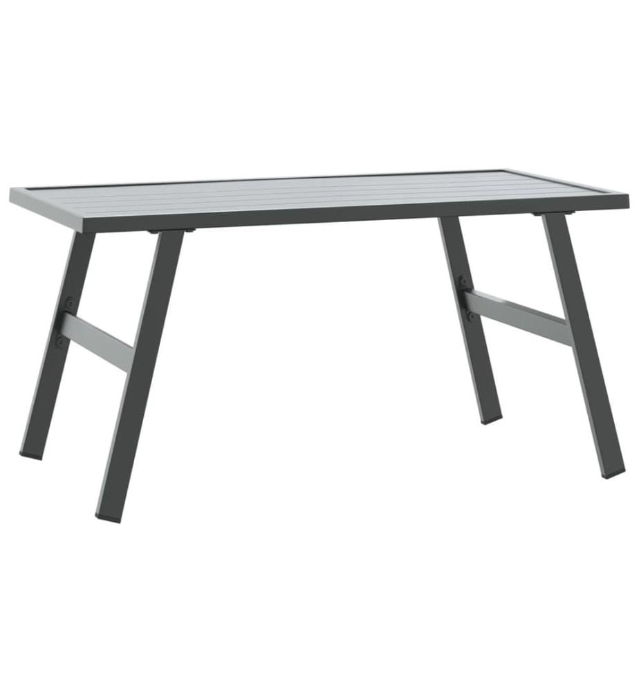 Garten-Couchtisch Schwarz 90x45x35 cm Pulverbeschichteter Stahl
