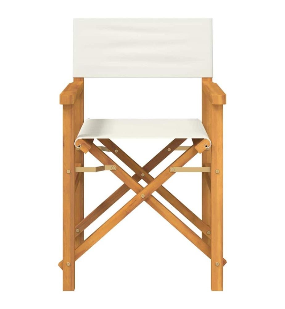 Regiestuhl Klappbar Creme Massivholz Teak
