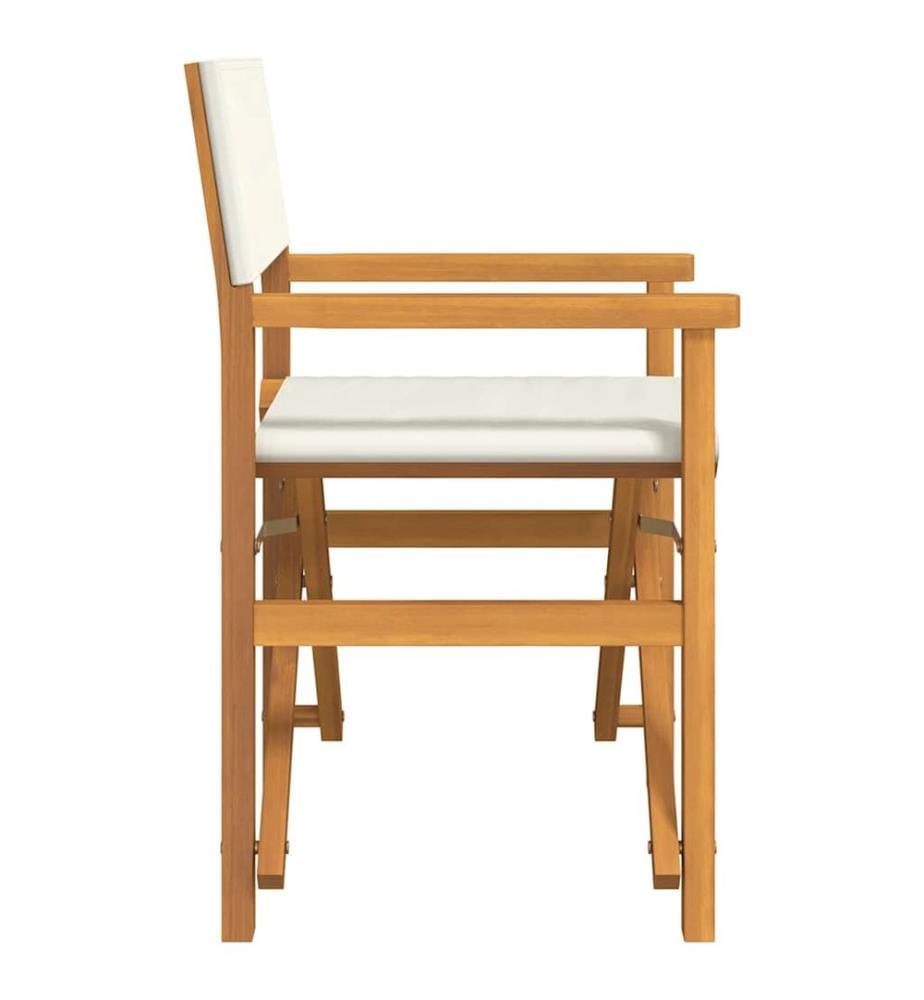 Regiestuhl Klappbar Creme Massivholz Teak