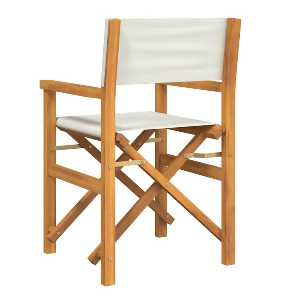 Regiestuhl Klappbar Creme Massivholz Teak