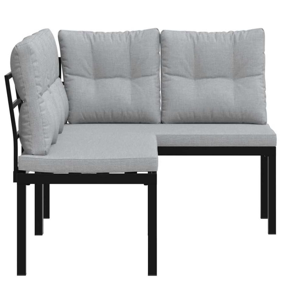 Bancs de jardin avec coussins lot de 2 acier enduit de poudre