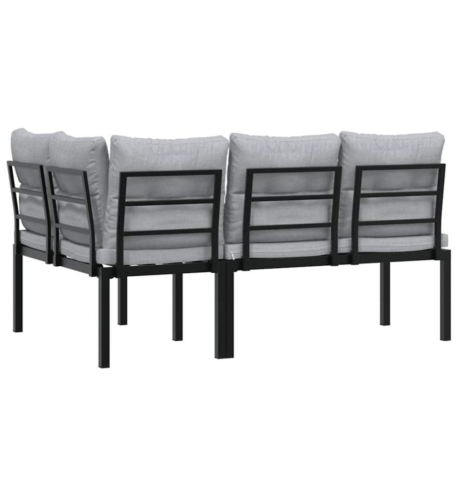 Bancs de jardin avec coussins lot de 2 acier enduit de poudre