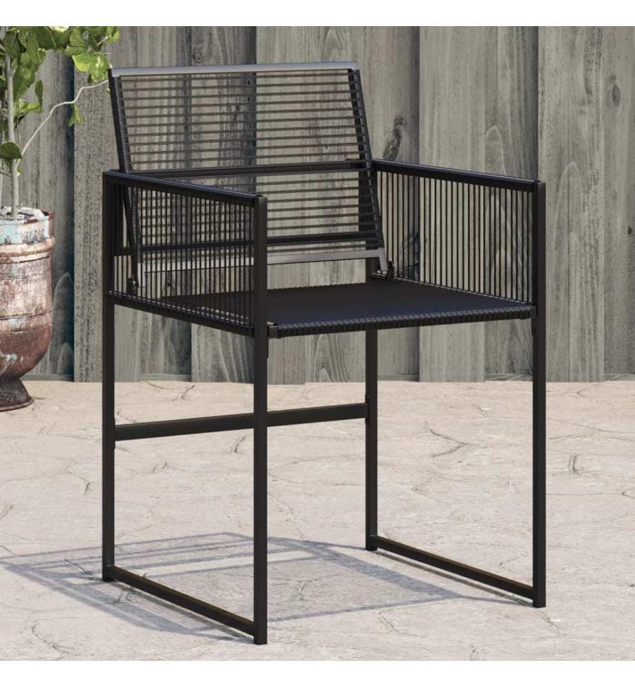 Gartenstühle 4 Stk. Schwarz Poly Rattan