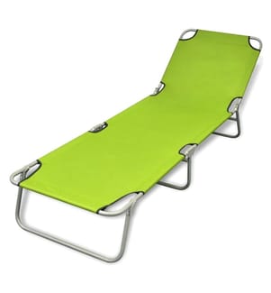 Chaise longue pliable acier enduit de poudre vert pomme