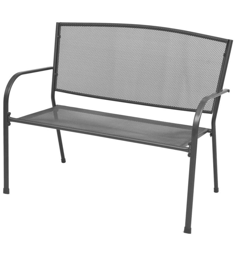 Gartenbank 108 cm Stahl und Drahtgitter Anthrazit