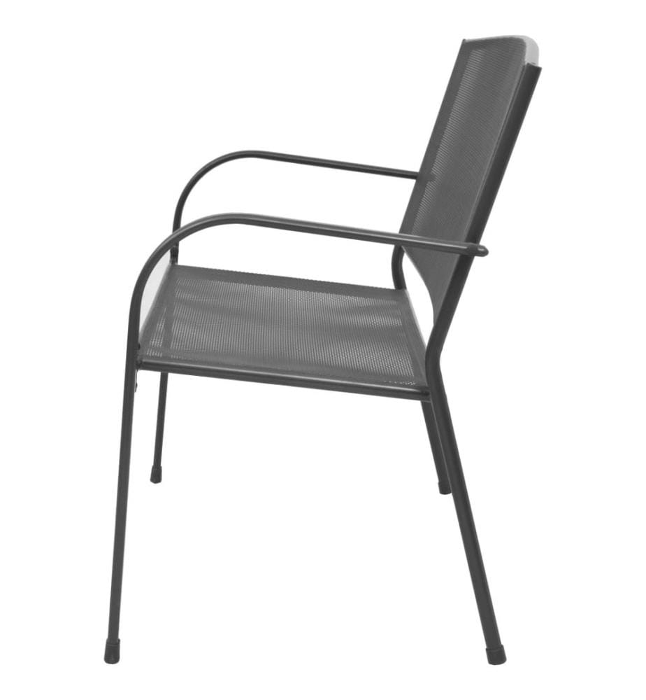 Gartenbank 108 cm Stahl und Drahtgitter Anthrazit