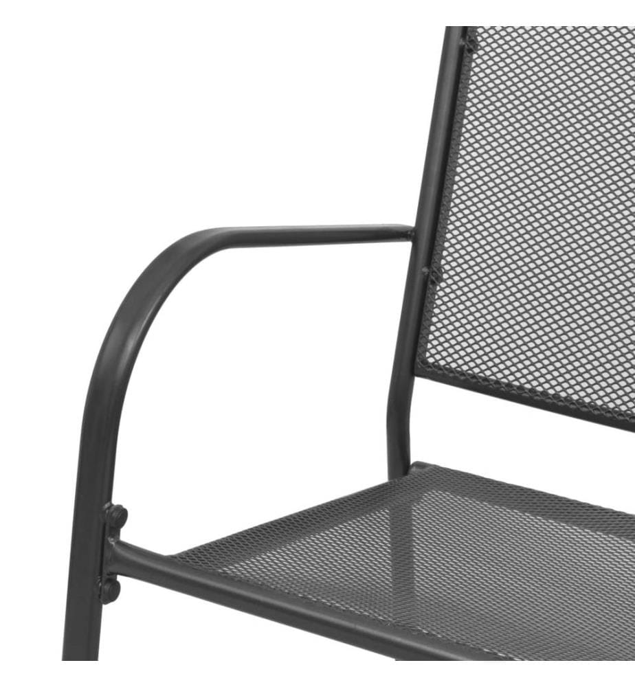 Gartenbank 108 cm Stahl und Drahtgitter Anthrazit