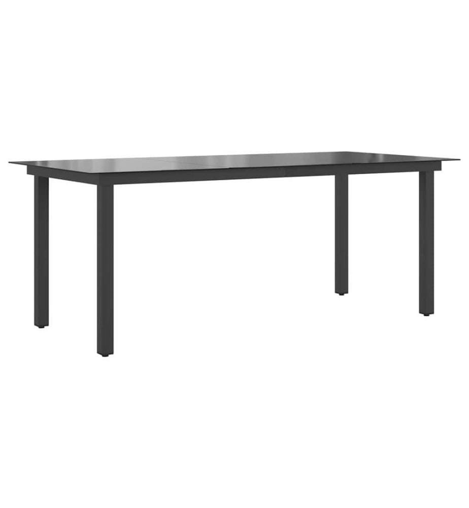 Gartentisch Schwarz 190x90x74 cm Aluminium und Glas