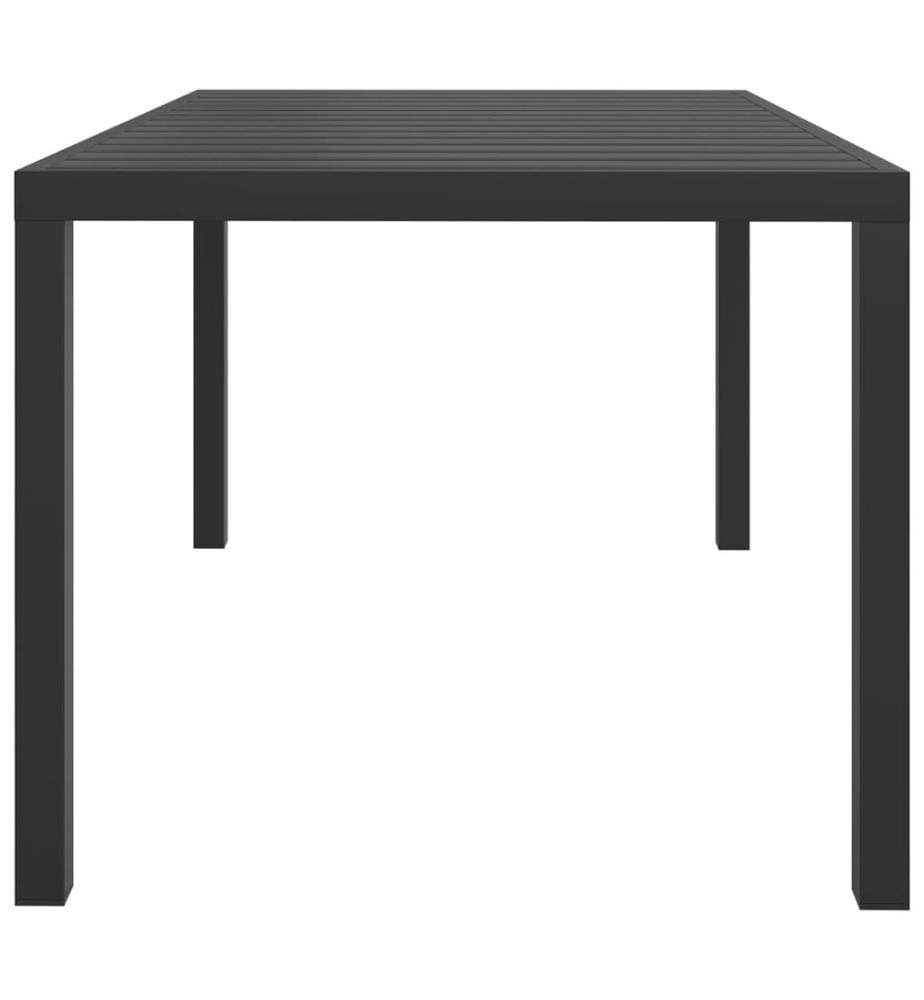 Gartentisch Schwarz 150x90x74 cm Aluminium und WPC