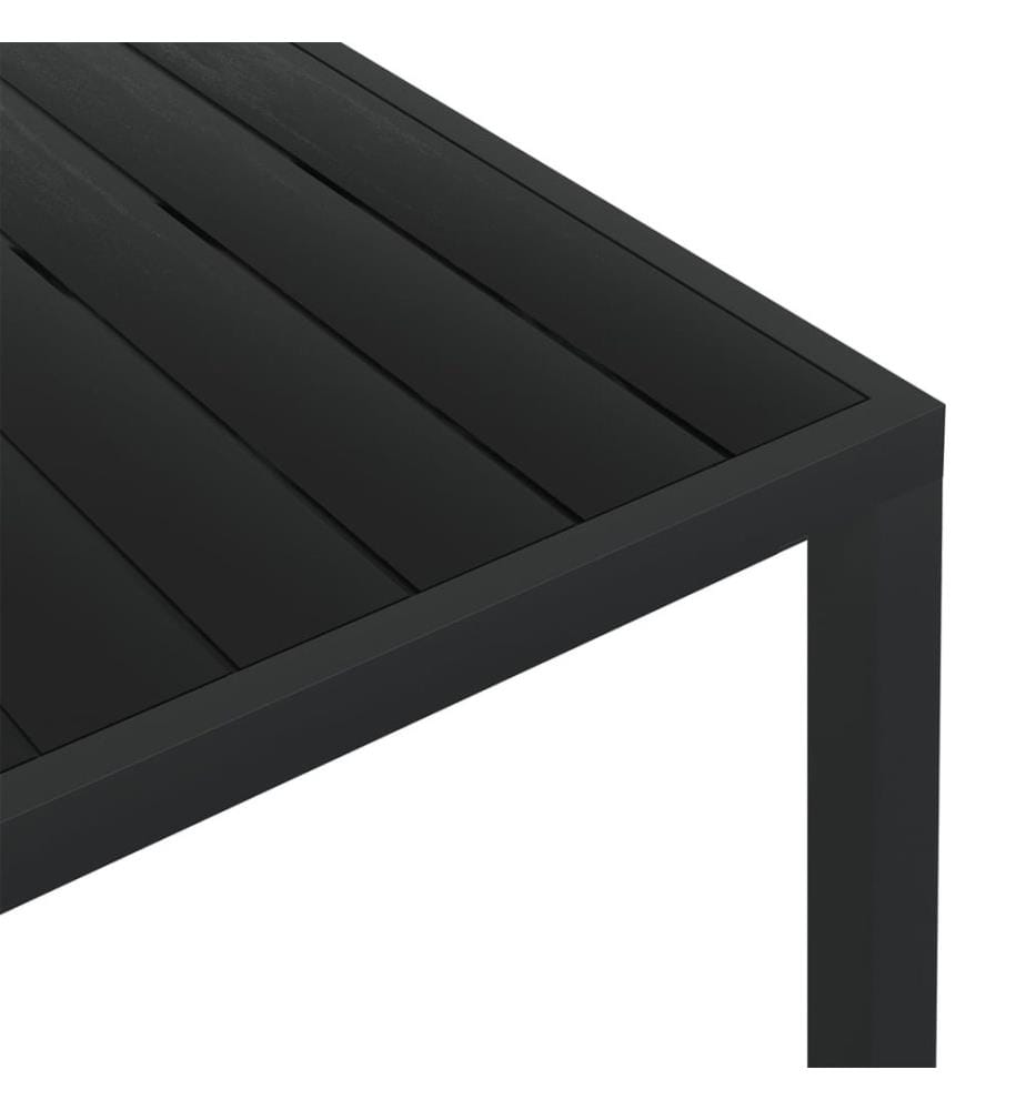 Gartentisch Schwarz 150x90x74 cm Aluminium und WPC