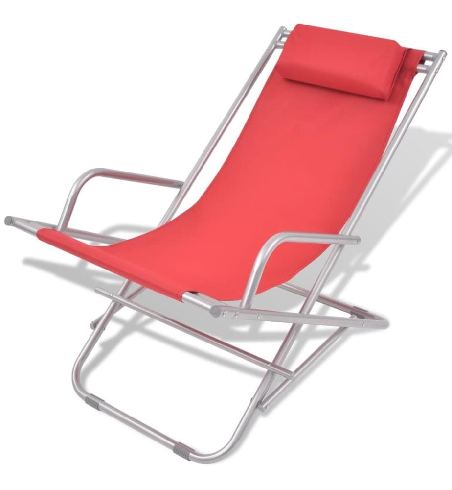 Liegestühle 2 Stk. Stahl Rot