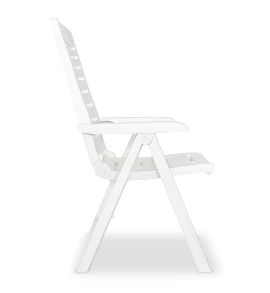 Verstellbare Gartenstühle 2 Stk. Kunststoff Weiss