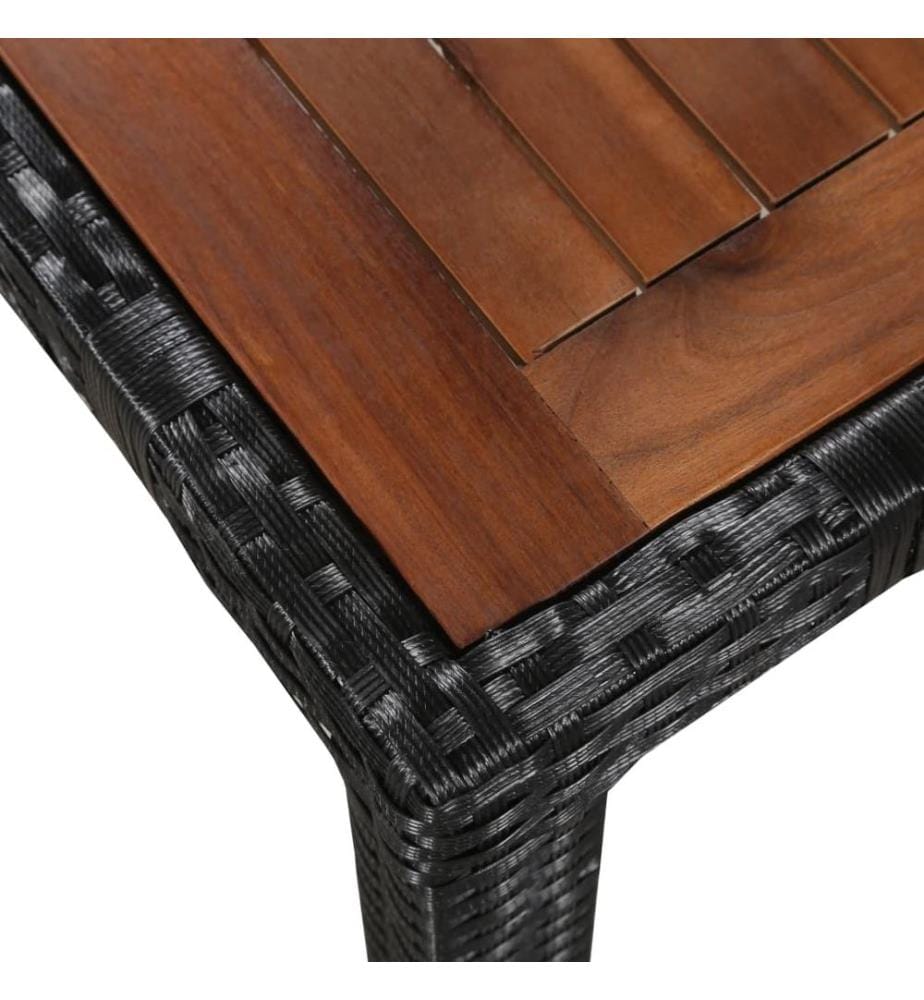 Ensemble à manger d'extérieur 9 pcs résine tressée et acacia