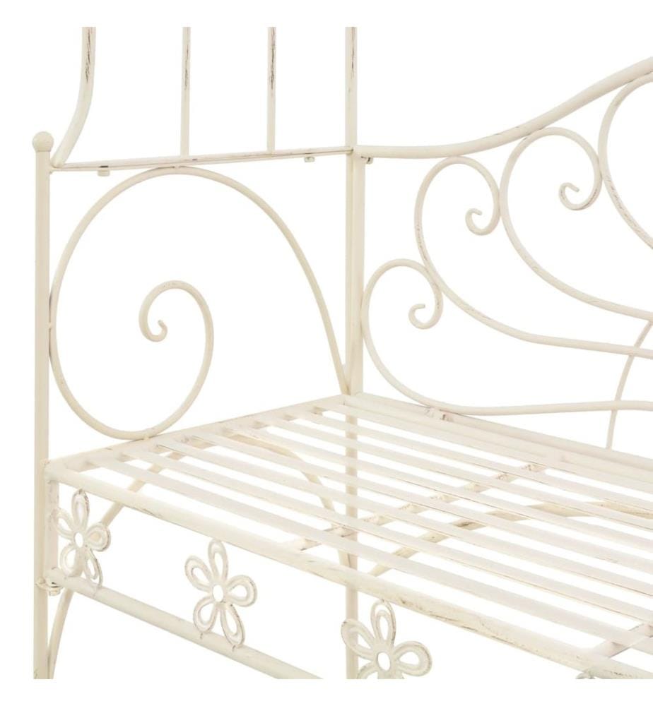 Gartenbank 122 cm Eisen Antik Weiss
