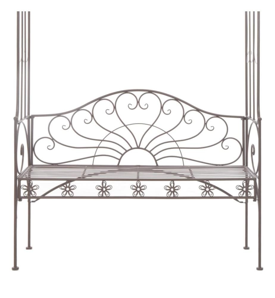 Gartenbank 122 cm Eisen Antik Braun