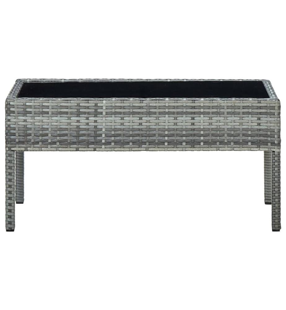 Table de jardin Gris 75x40x37 cm Résine tressée