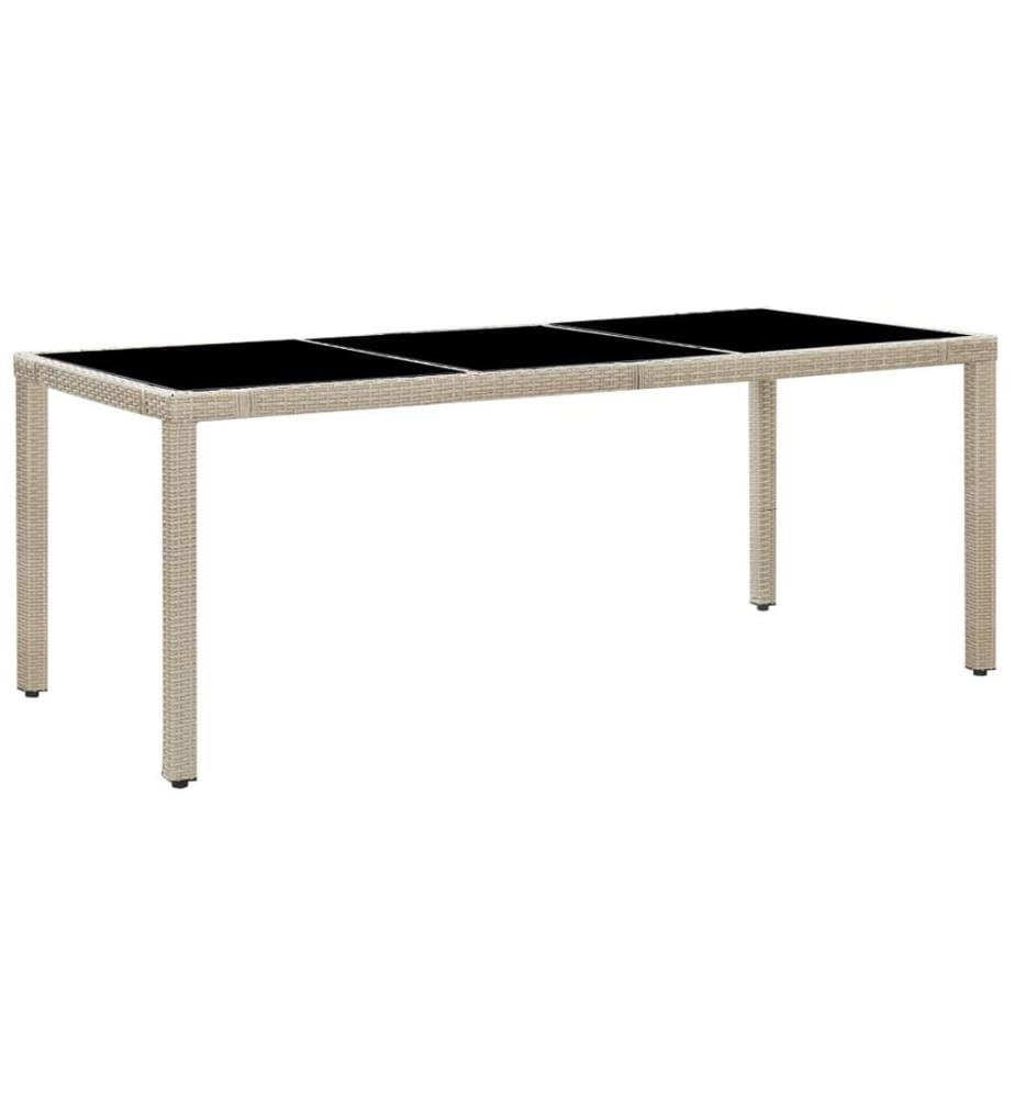 9-tlg. Garten-Essgruppe mit Auflagen Poly Rattan Beige