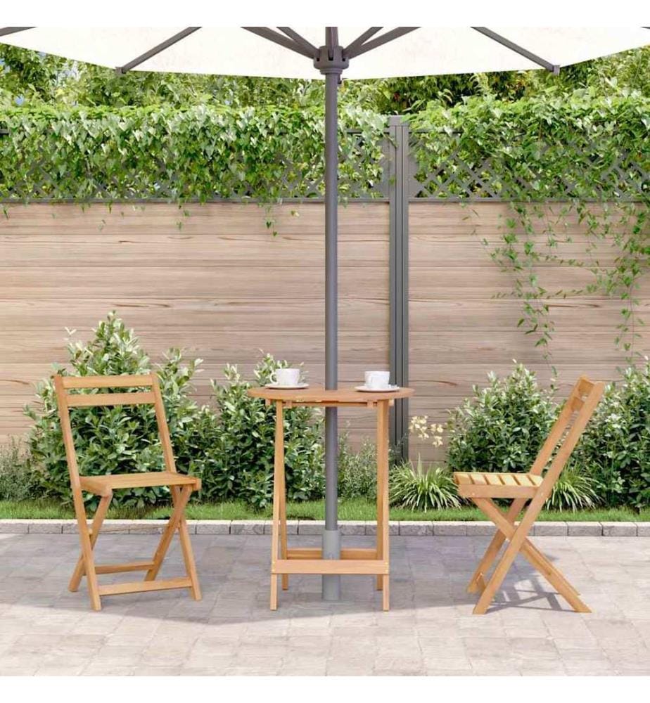 Table pliable de jardin 60x75 cm bois d'acacia massif