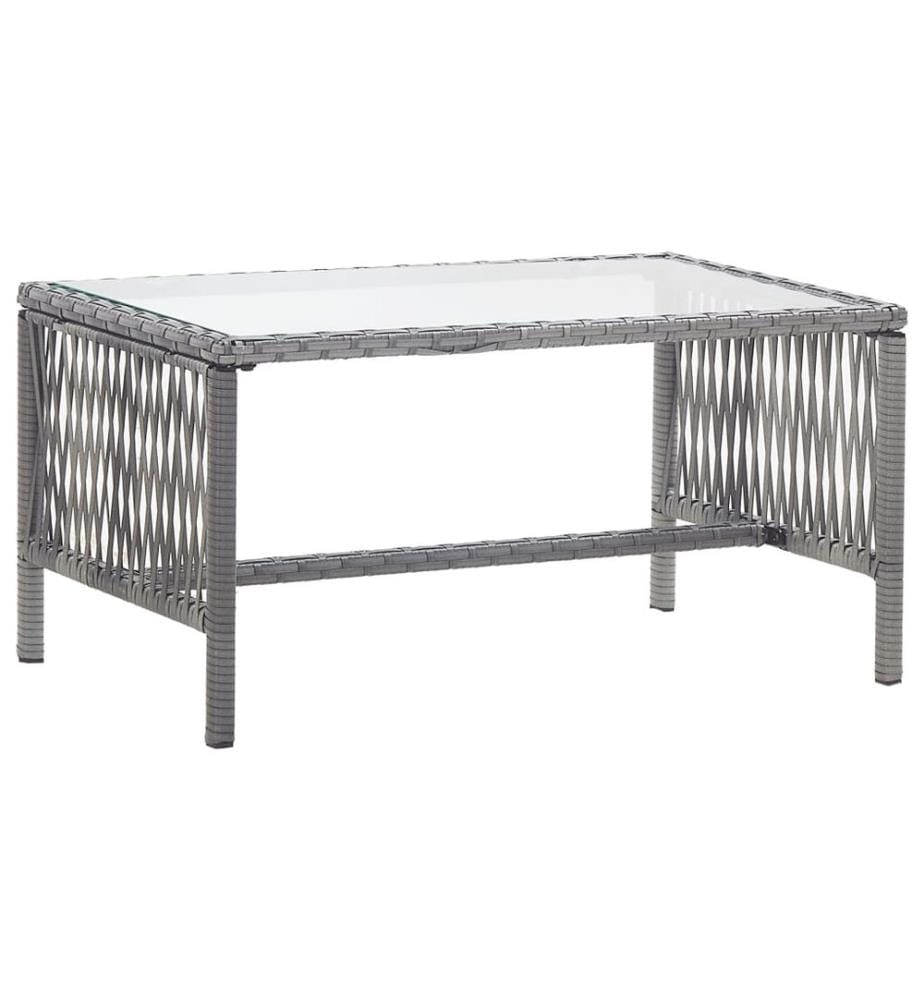 4-tlg. Garten-Lounge-Set mit Auflage Poly Rattan Anthrazit