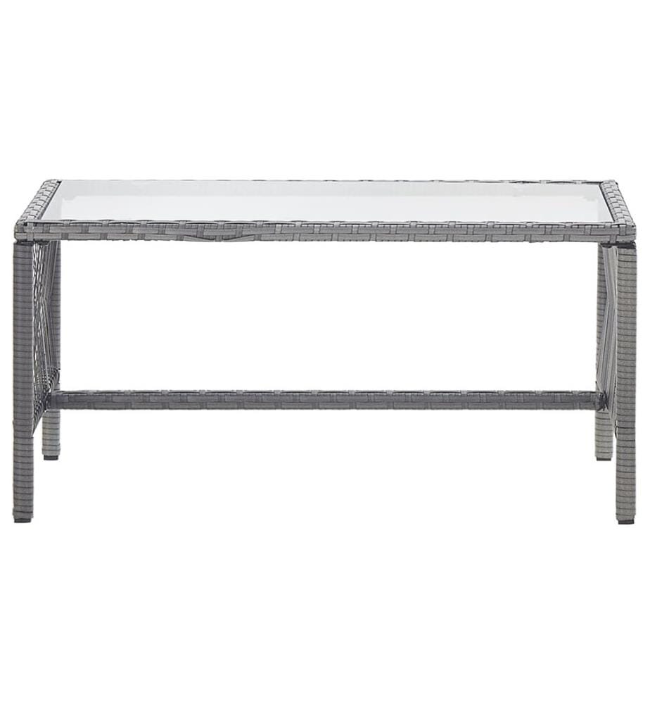 4-tlg. Garten-Lounge-Set mit Auflage Poly Rattan Anthrazit