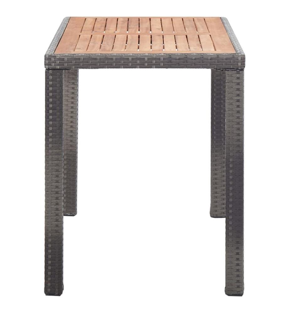 Gartentisch Anthrazit und Braun 123x60x74 cm Massivholz Akazie
