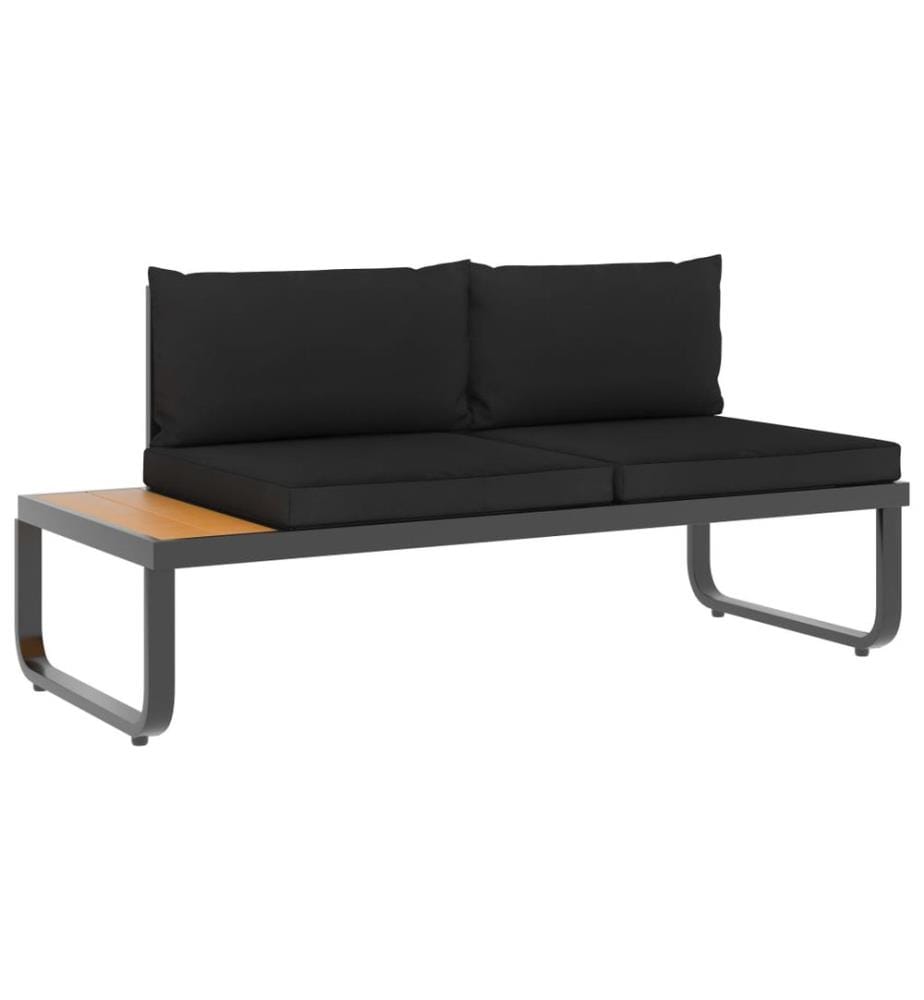 Canapé d'angle de jardin à 4 places avec coussins Aluminium WPC