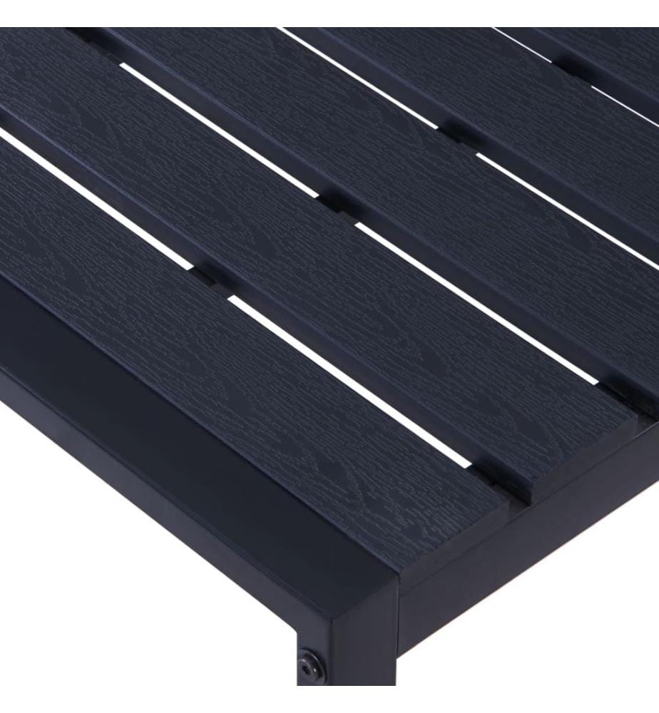 Gartenbank 120,5 cm PS-Platte Schwarz