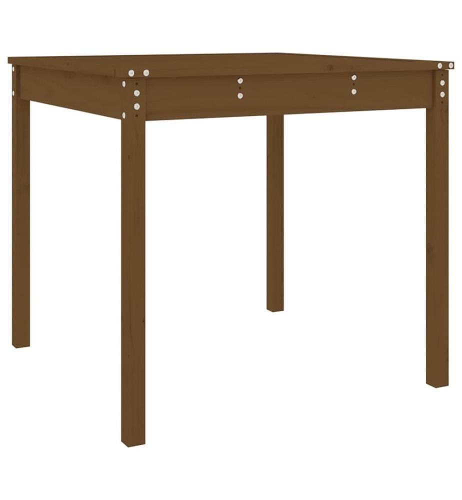 Table de jardin marron miel 82,5x82,5x76 cm bois massif de pin