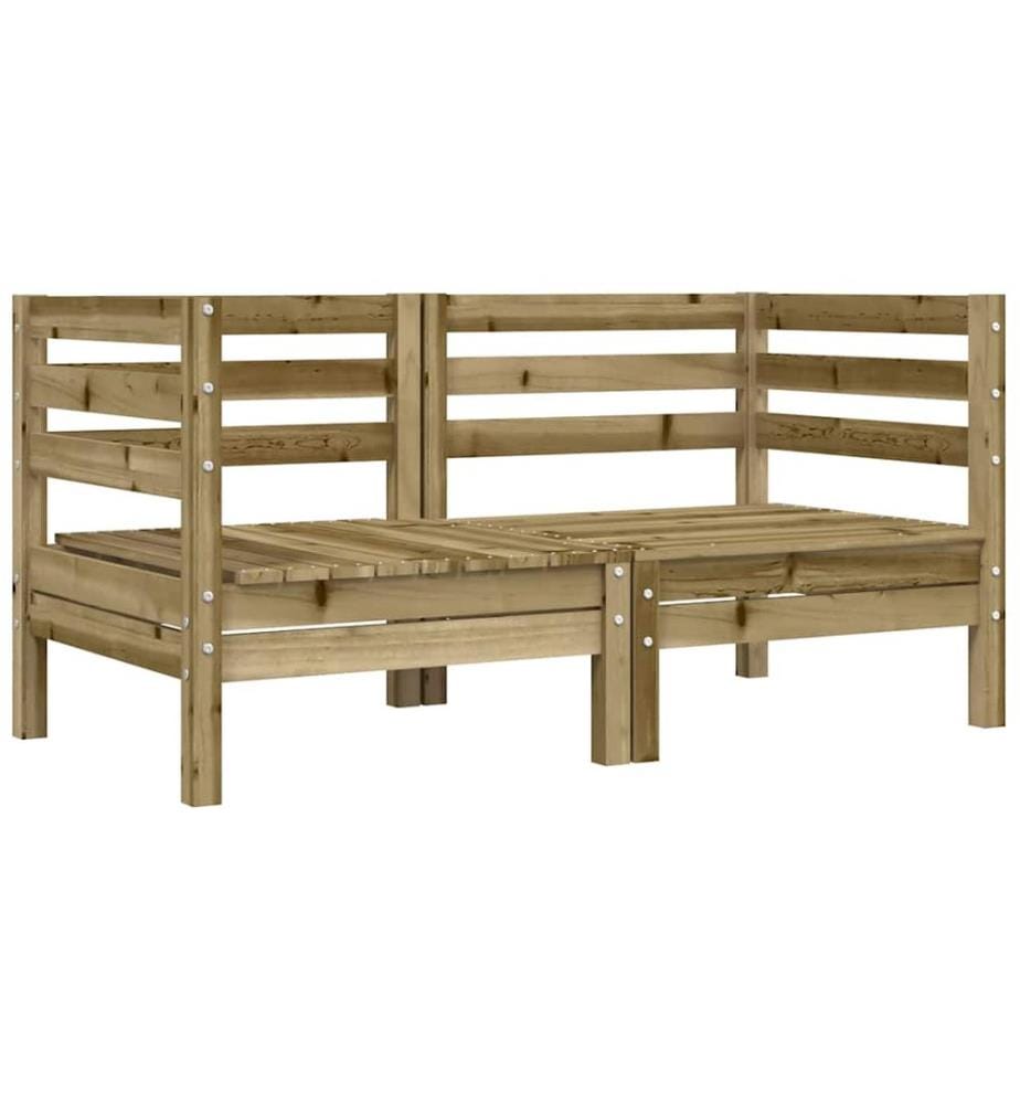 Canapé d'angle de jardin avec coussins 2 pcs bois pin imprégné