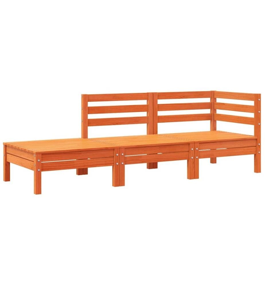 Gartensofa mit Kissen und Hocker 3-Sitzer