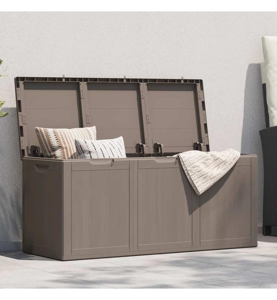 Garten-Aufbewahrungsbox 270 L Braun PP-Holzoptik